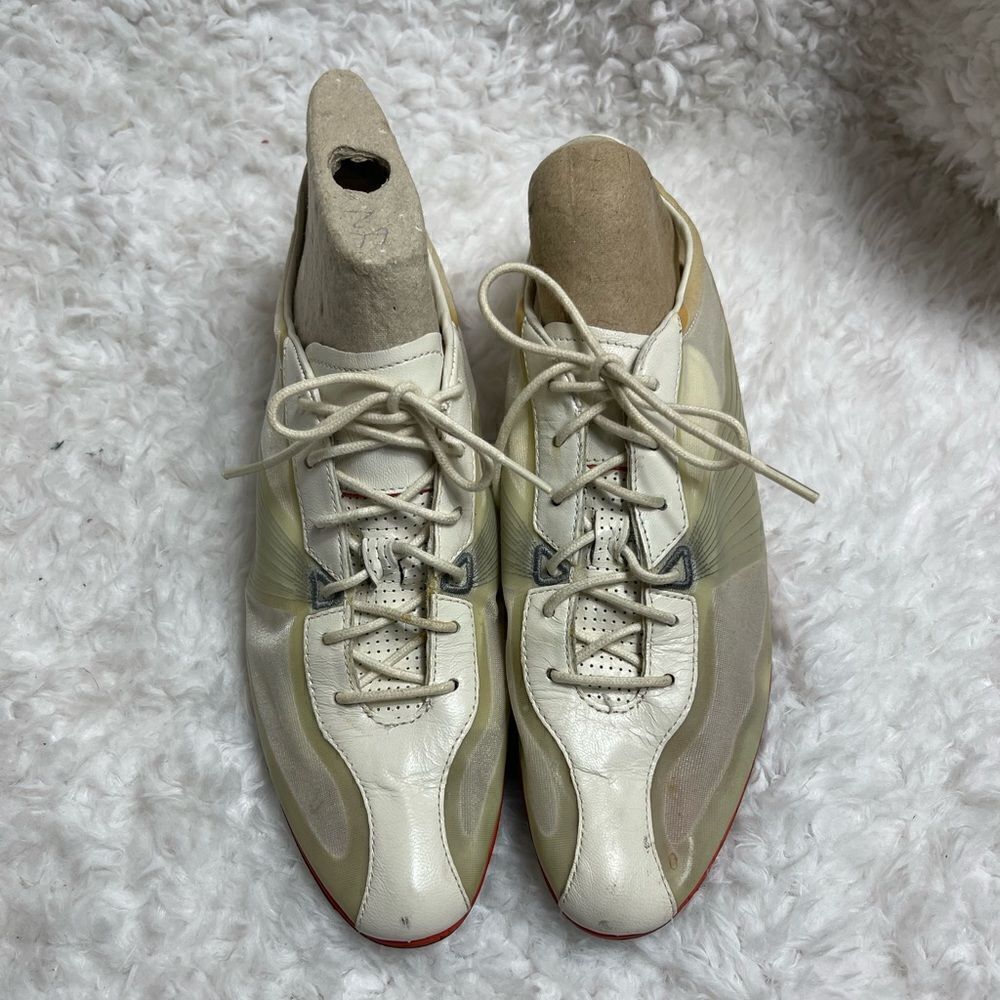 Cole Haan Nike Air Pastel Nylon & rubber sneakers beige leather trimSZ8
